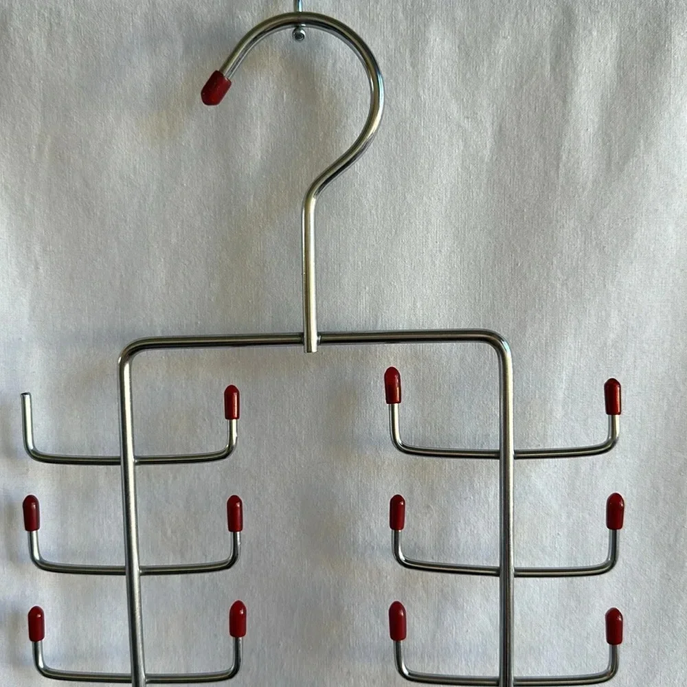 Silver metal scarf and belt hanger